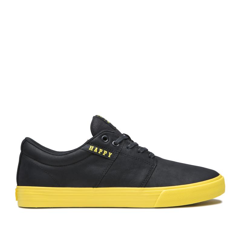 Supra STACKS II VULC Sneaker Low Herren Schwarz / Gelb Online Bestellen CZBGY7134